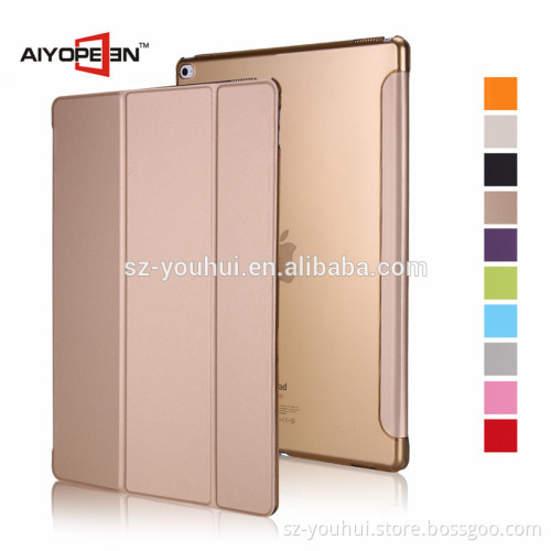 New Arrival PU and PC Tablet Protective Case for ipad pro auto sleep conjoined Case 12.9" with 10 colors